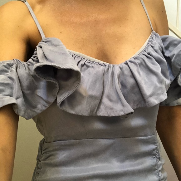 Majorelle Cold Shoulder Ruffle Gown Maxi Dress XS - Picture 3 of 13